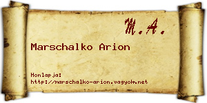 Marschalko Arion névjegykártya